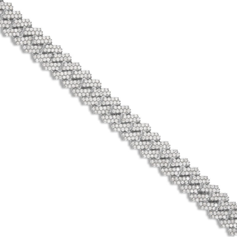 Prong set Diamond Cuban Chain, 15mm - Shyne Jewelers 165-00020 White Gold Shyne Jewelers