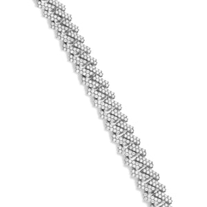 Prong set Diamond Cuban Chain, 16 mm - Shyne Jewelers White Gold Shyne Jewelers