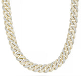 Prong set Diamond Cuban Chain, 16 mm - Shyne Jewelers Yellow & White Gold Shyne Jewelers