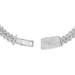 Prong set Diamond Cuban Chain, 16 mm - Shyne Jewelers White Gold Shyne Jewelers