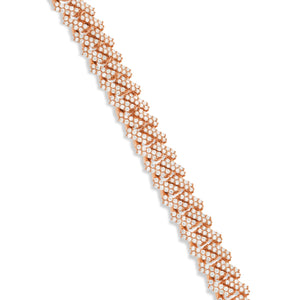 Prong set Diamond Cuban Chain, 16 mm - Shyne Jewelers Rose Gold Shyne Jewelers