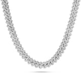 Prong set Diamond Cuban Chain, 16 mm - Shyne Jewelers White Gold Shyne Jewelers