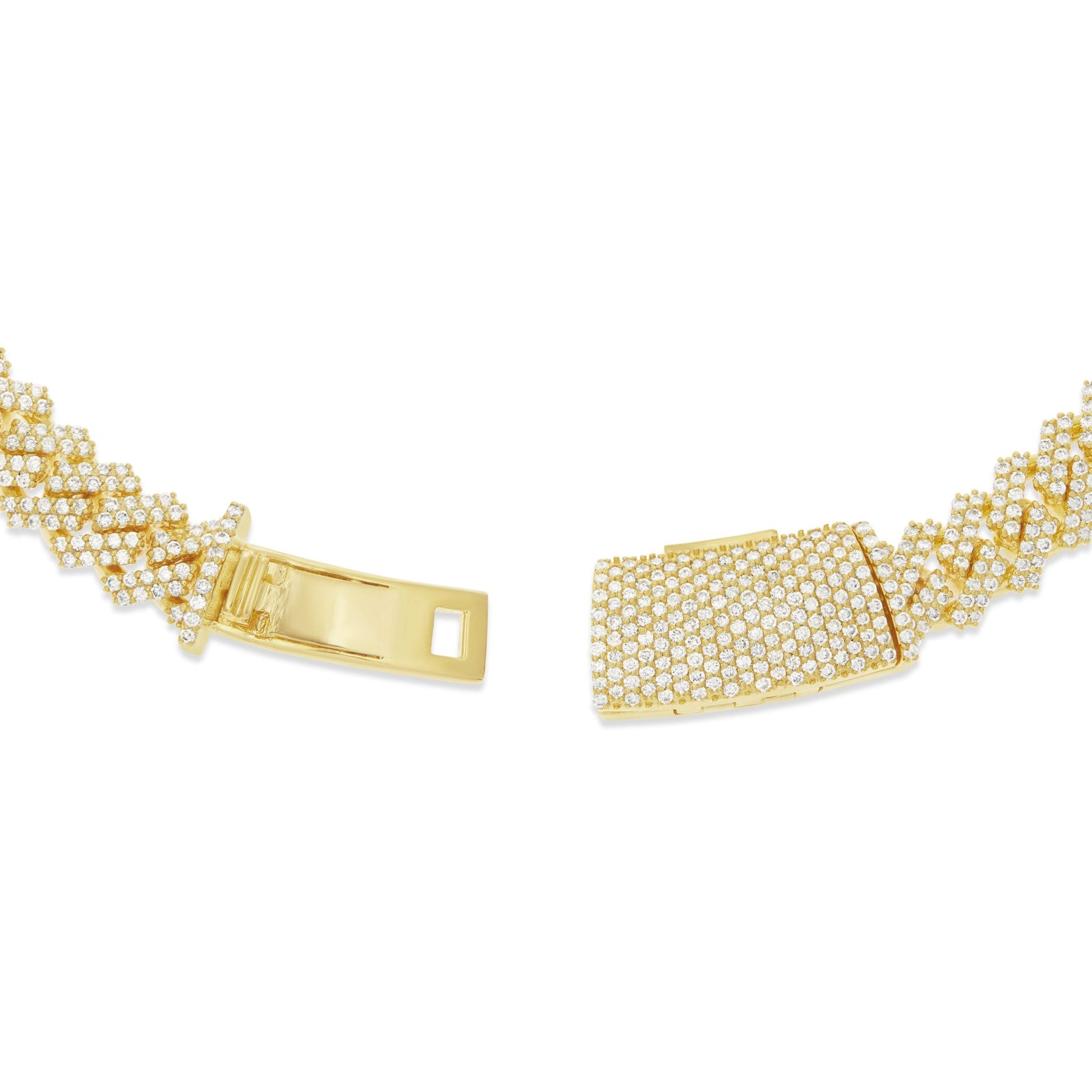 Prong set Diamond Cuban Chain, 16 mm - Shyne Jewelers Yellow Gold Shyne Jewelers