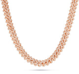 Prong set Diamond Cuban Chain, 16 mm - Shyne Jewelers Rose Gold Shyne Jewelers