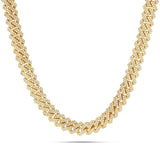 Prong set Diamond Cuban Chain, 16 mm - Shyne Jewelers Yellow Gold Shyne Jewelers