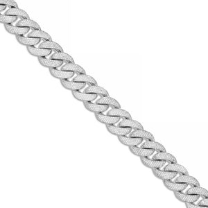 Prong set Diamond Cuban Chain, 16 mm - Shyne Jewelers White Gold Shyne Jewelers