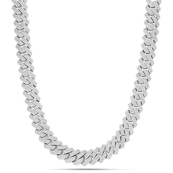 Prong set Diamond Cuban Chain - Shyne Jewelers DIACUBANCHAIN_1 Shyne Jewelers