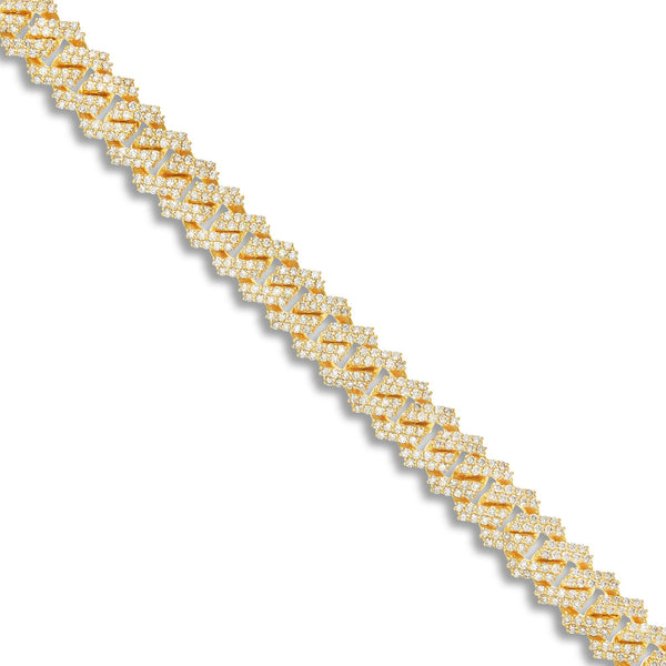 Prong set Diamond Cuban Chain, 9.25 mm - Shyne Jewelers Yellow Gold Shyne Jewelers