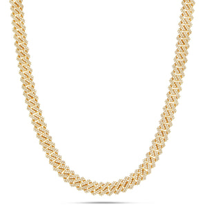 Prong set Diamond Cuban Chain, 9.25 mm - Shyne Jewelers Yellow Gold Shyne Jewelers