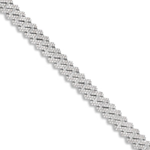 Prong set Diamond Cuban Chain, 9.25 mm - Shyne Jewelers White Gold Shyne Jewelers