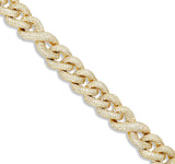 Prong set Diamond Infinity Cuban Chain, 12 mm - Shyne Jewelers Yellow Gold Shyne Jewelers