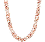 Prong set Diamond Infinity Cuban Chain, 12 mm - Shyne Jewelers Rose Gold Shyne Jewelers