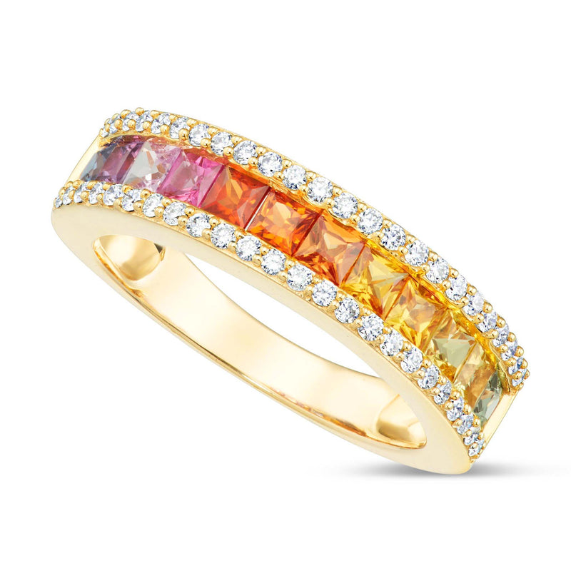 Rainbow Stone & Diamond Ring - Shyne Jewelers 130-00133 5 Yellow Gold Shyne Jewelers