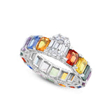 Rainbow Stone Emerald Eternity Ring - Shyne Jewelers COLORETERNBAND_1 Shyne Jewelers