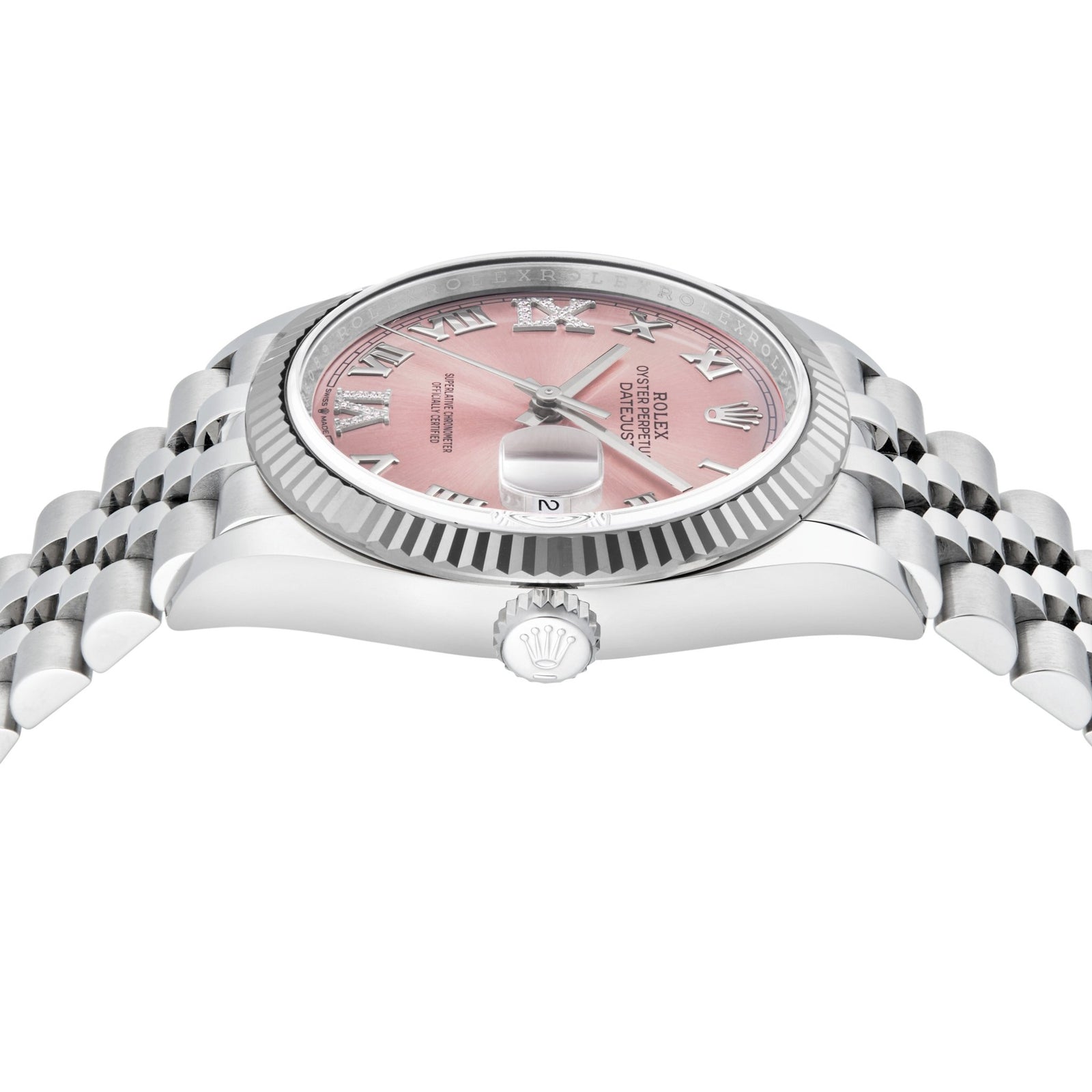 Rolex DateJust 36mm Rose Roman Jubilee – SHYNE JEWELERS