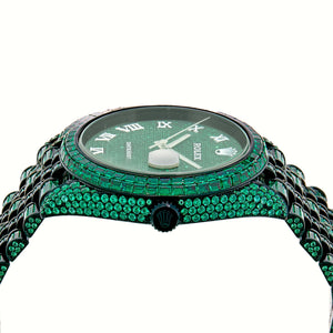 Rolex DateJust 41mm with Green Emeralds - Shyne Jewelers Rolex