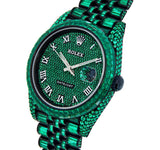 Rolex DateJust 41mm with Green Emeralds - Shyne Jewelers Rolex