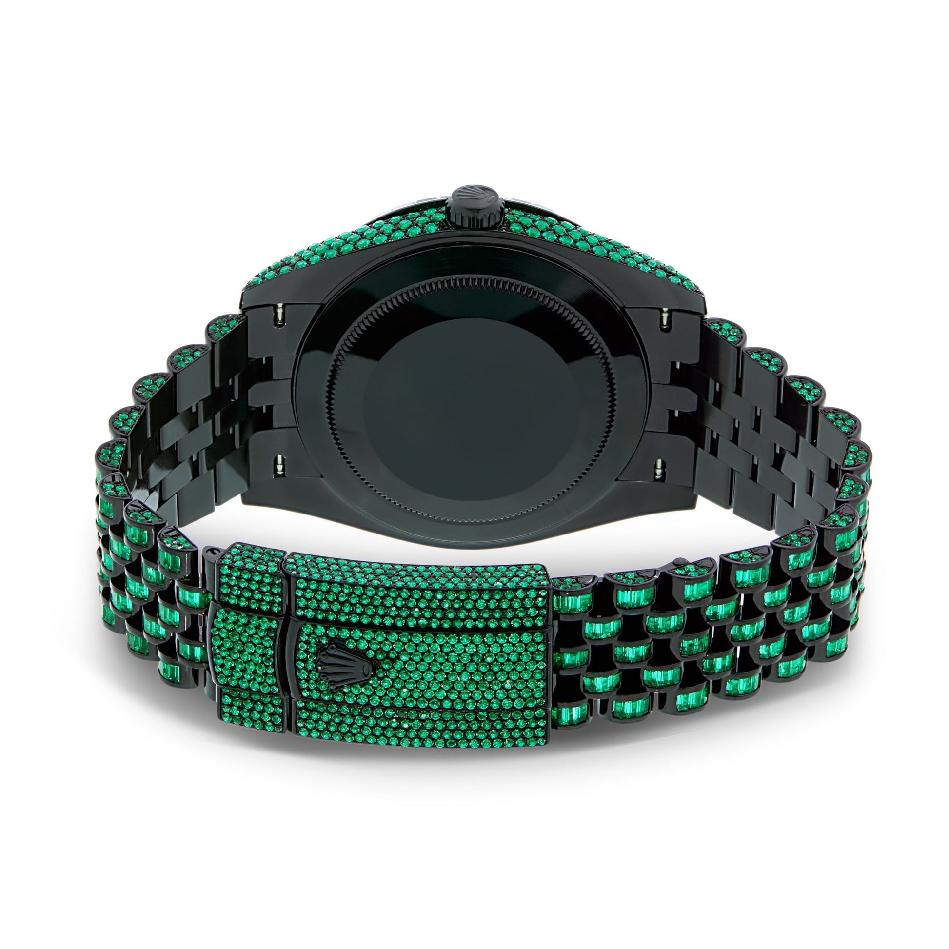 Rolex DateJust 41mm with Green Emeralds - Shyne Jewelers Rolex