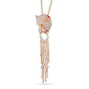 Rose Gold Diamond Jaguar Tassel Necklace - Shyne Jewelers 165-00237 Shyne Jewelers
