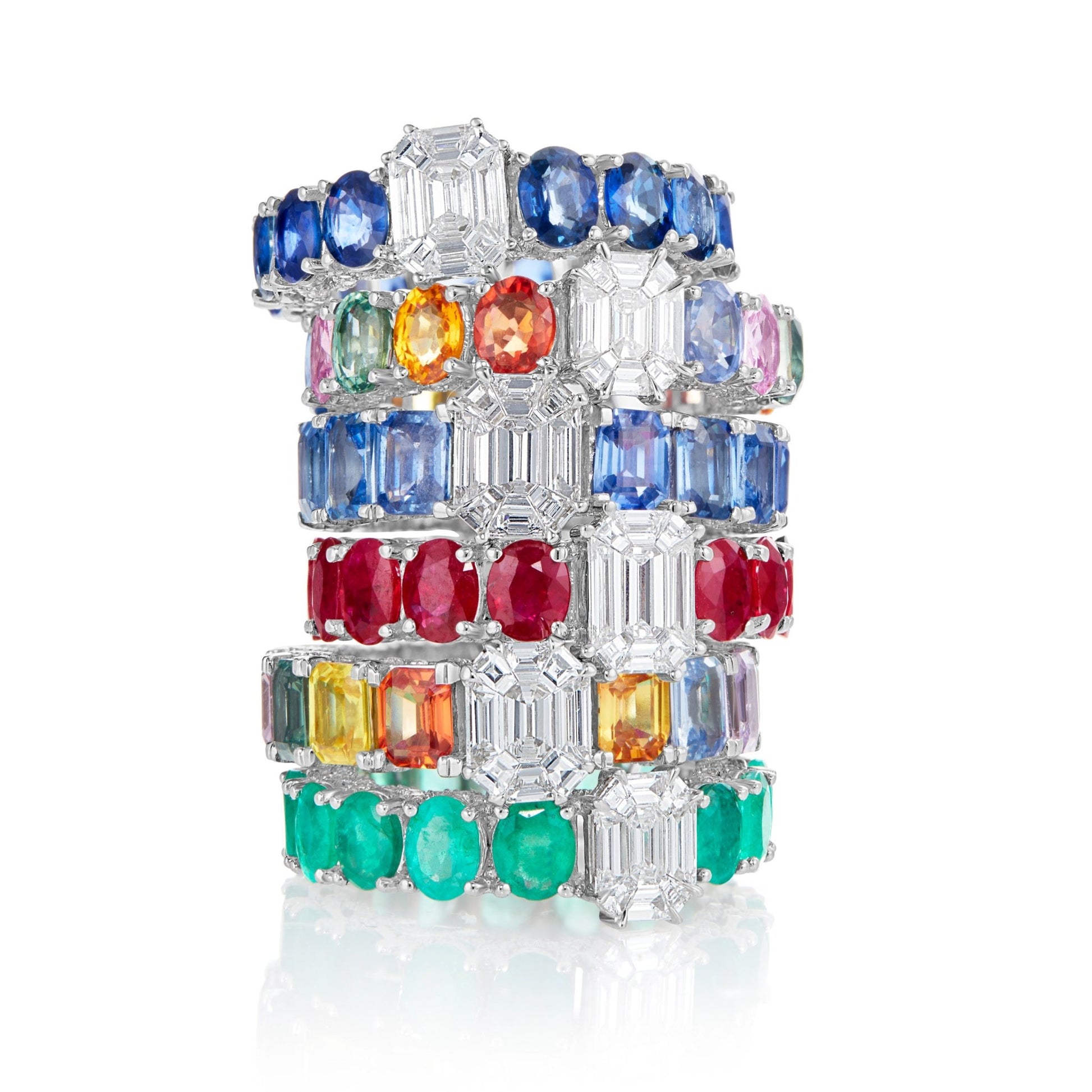Sapphire Emerald Eternity Ring - Shyne Jewelers SAPPHIREETERNBAND_1 Shyne Jewelers