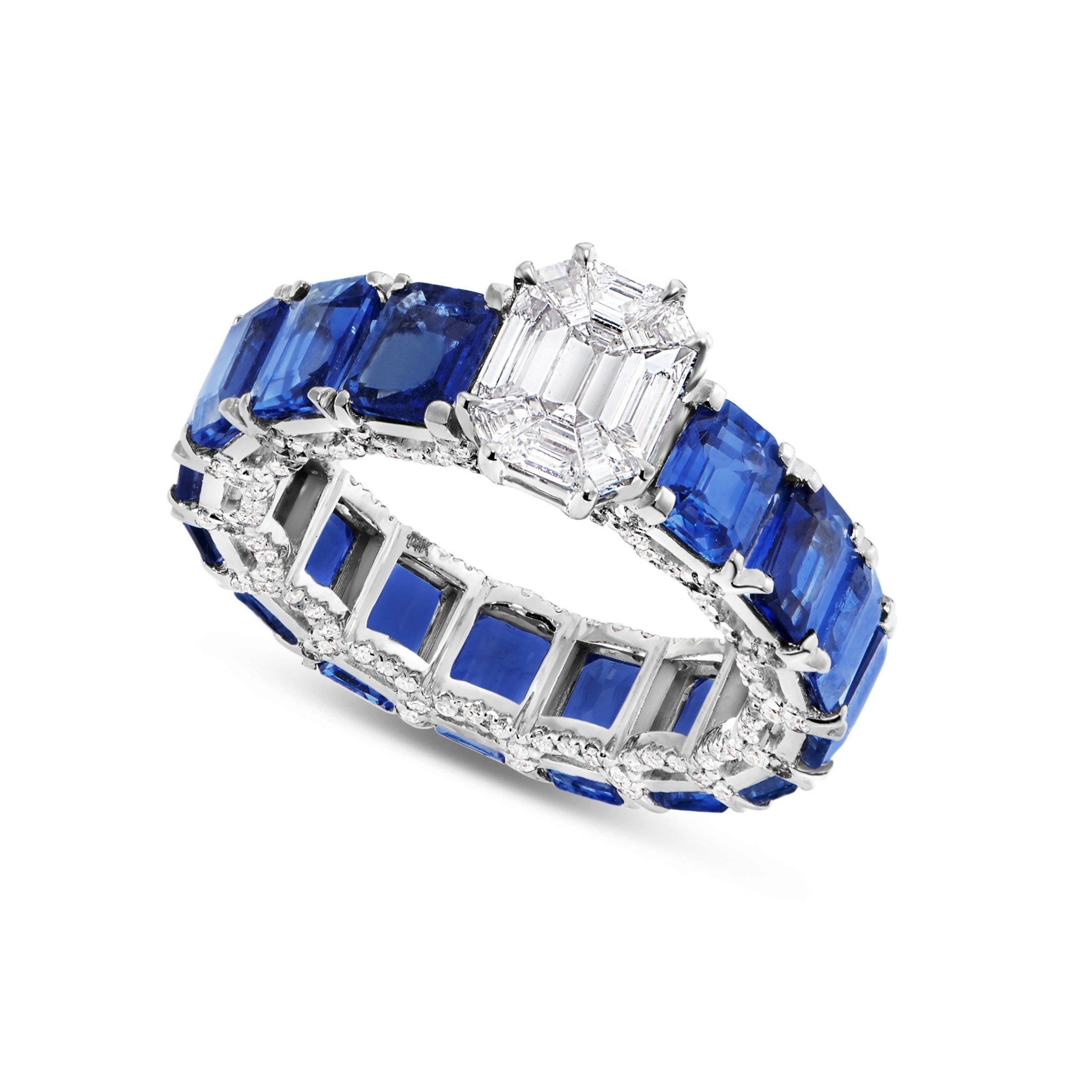 Sapphire and shop emerald eternity ring