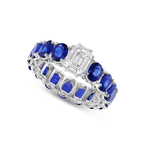 Sapphire Oval Eternity Ring - Shyne Jewelers SAPPHIREETERNBAND_2 Shyne Jewelers