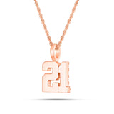 Shyne Collection 10k Gold Two Digit Number Pendant - Shyne Jewelers SC10K2DIGIT-r Rose Gold Shyne Jewelers