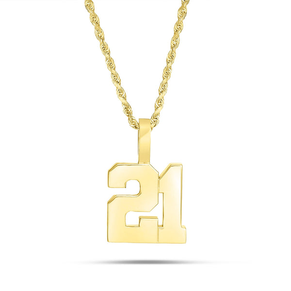 Shyne Collection 10k Gold Two Digit Number Pendant - Shyne Jewelers SC10K2DIGIT-y Yellow Gold Shyne Jewelers