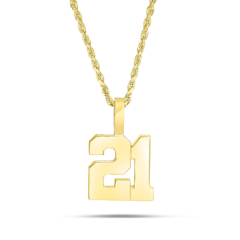 Shyne Collection 10k Gold Two Digit Number Pendant - Shyne Jewelers SC10K2DIGIT-y Yellow Gold Shyne Jewelers