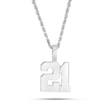 Shyne Collection 10k Gold Two Digit Number Pendant - Shyne Jewelers SC10K2DIGIT-w White Gold Shyne Jewelers