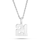 Shyne Collection 10k Gold Two Digit Number Pendant - Shyne Jewelers SC10K2DIGIT-w White Gold Shyne Jewelers