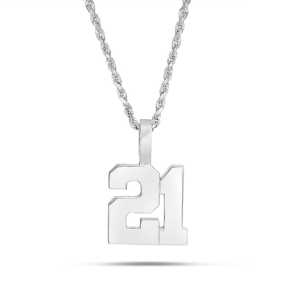 Shyne Collection 10k Gold Two Digit Number Pendant - Shyne Jewelers SC10K2DIGIT-w White Gold Shyne Jewelers