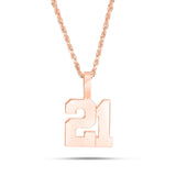 Shyne Collection 10k Gold Two Digit Number Pendant - Shyne Jewelers SC10K2DIGIT-r Rose Gold Shyne Jewelers