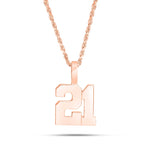 Shyne Collection 10k Gold Two Digit Number Pendant - Shyne Jewelers SC10K2DIGIT-r Rose Gold Shyne Jewelers