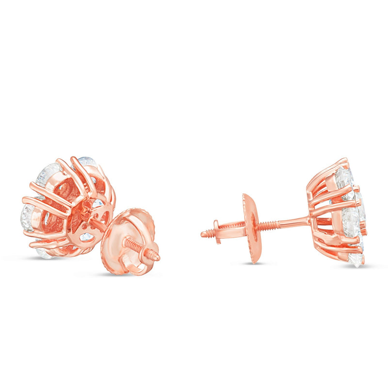 Shyne Collection 10pt Diamond Flower Studs - Shyne Jewelers Rose Gold Shyne Jewelers