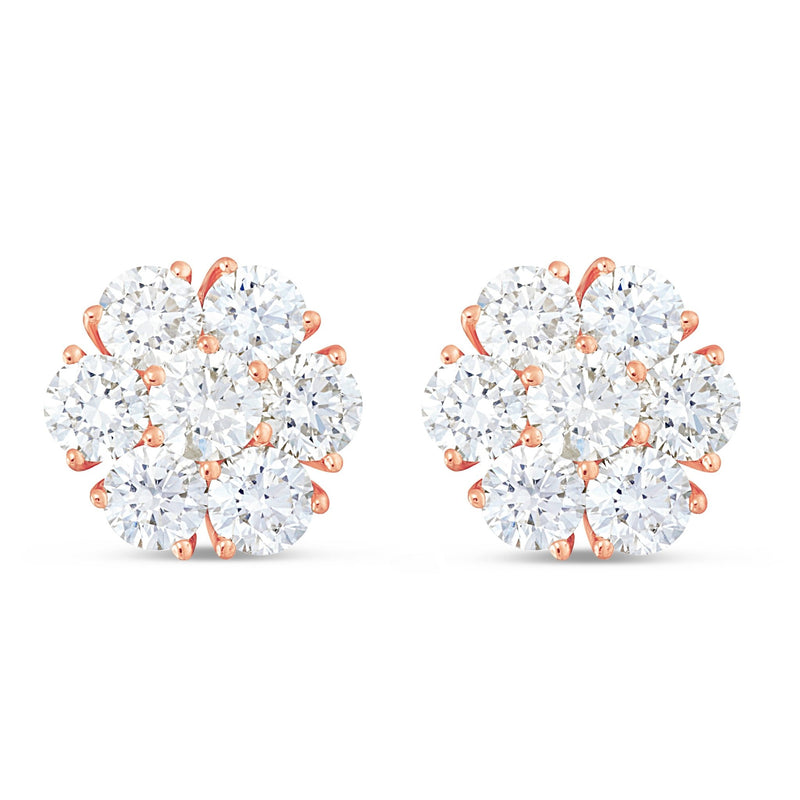 Shyne Collection 10pt Diamond Flower Studs - Shyne Jewelers Rose Gold Shyne Jewelers