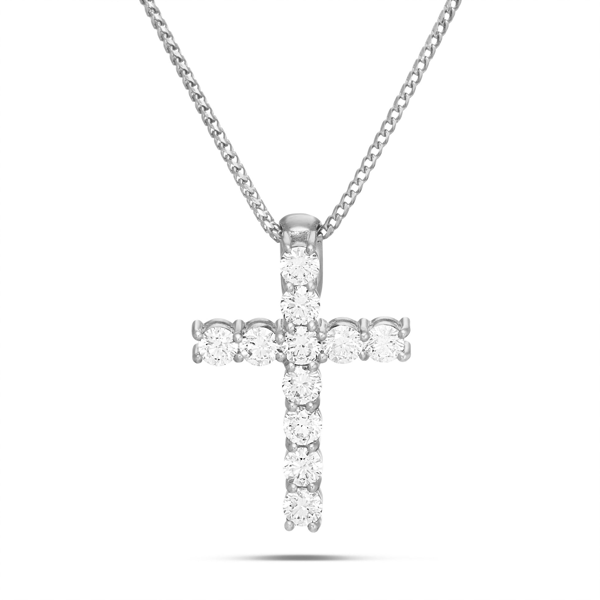 Shyne Collection 15pt Diamond Cross Pendant - Shyne Jewelers White Gold Shyne Jewelers