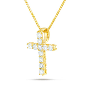 Shyne Collection 15pt Diamond Cross Pendant - Shyne Jewelers Yellow Gold Shyne Jewelers