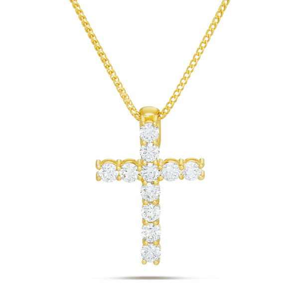 Shyne Collection 15pt Diamond Cross Pendant - Shyne Jewelers Yellow Gold Shyne Jewelers