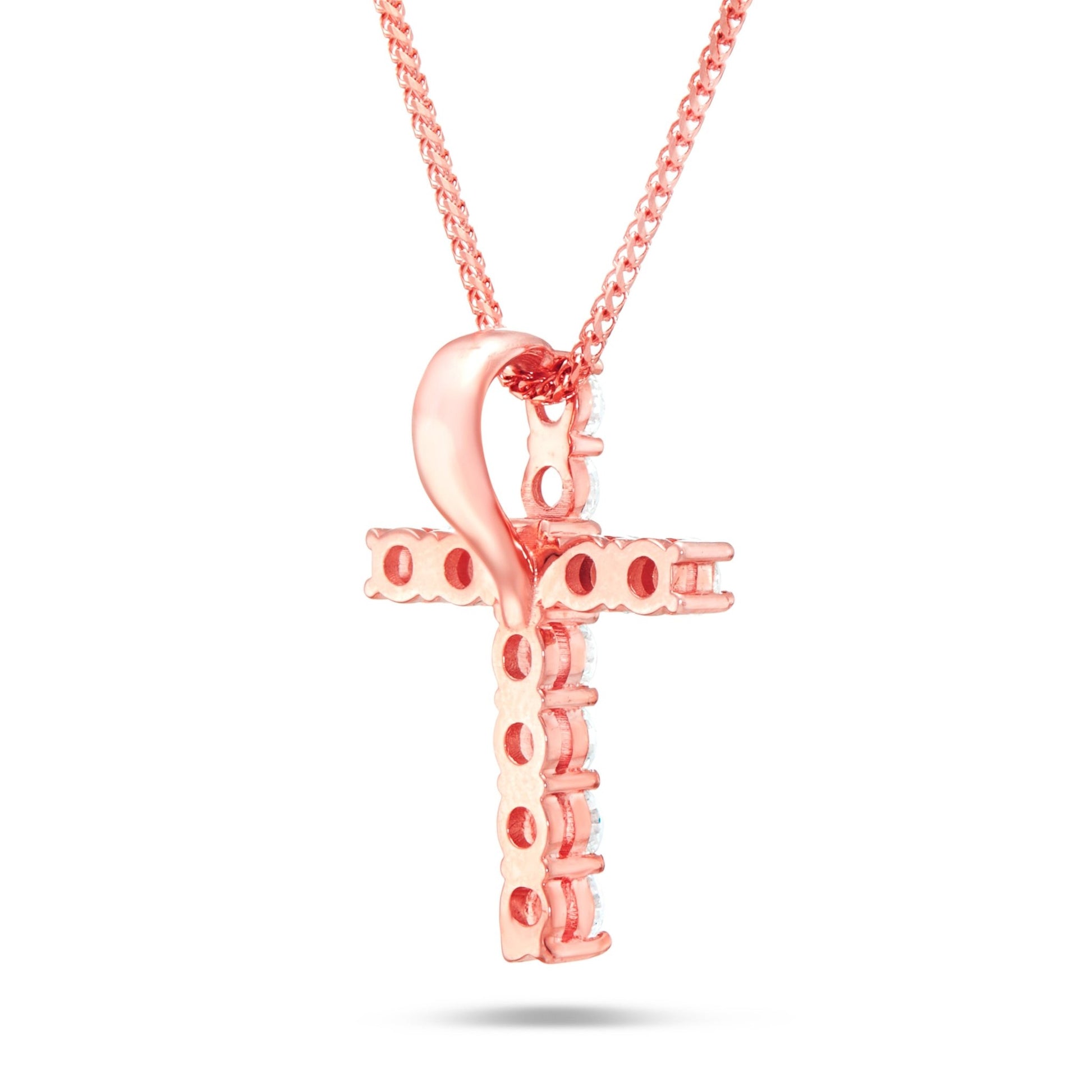 Shyne Collection 15pt Diamond Cross Pendant - Shyne Jewelers Rose Gold Shyne Jewelers