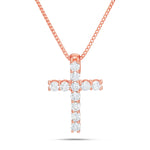 Shyne Collection 15pt Diamond Cross Pendant - Shyne Jewelers Rose Gold Shyne Jewelers