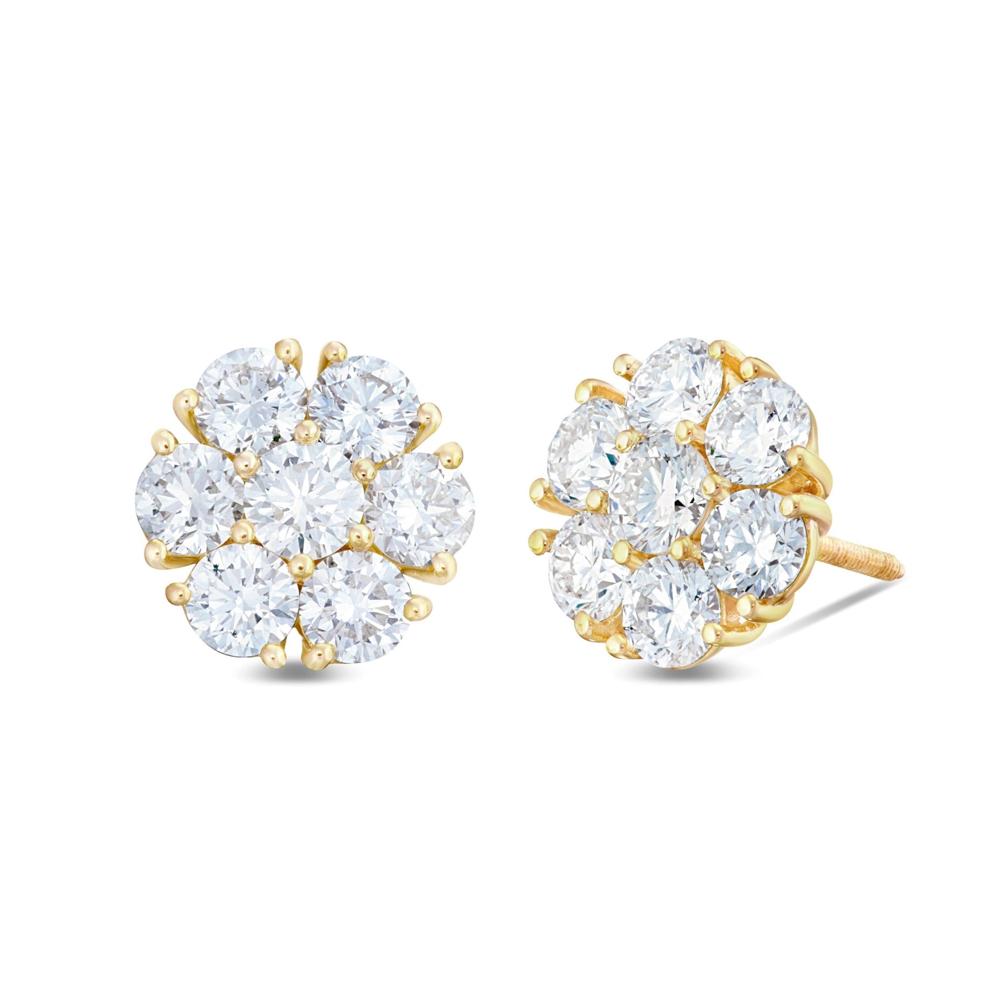 Shyne Collection 15pt Diamond Flower Studs - Shyne Jewelers Yellow Gold Shyne Jewelers