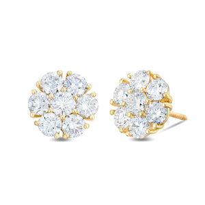 Shyne Collection 15pt Diamond Flower Studs - Shyne Jewelers Yellow Gold Shyne Jewelers