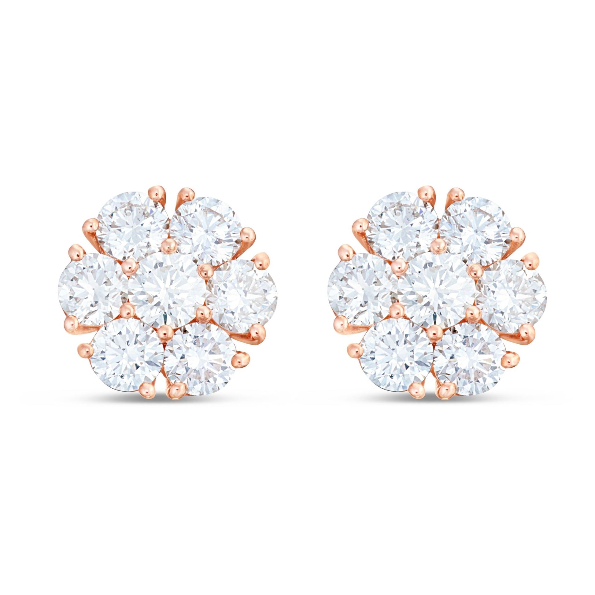 Shyne Collection 15pt Diamond Flower Studs - Shyne Jewelers Rose Gold Shyne Jewelers