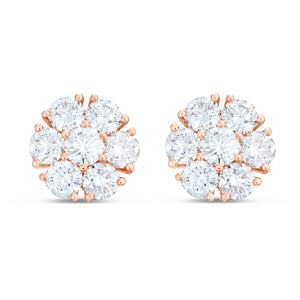 Shyne Collection 15pt Diamond Flower Studs - Shyne Jewelers Rose Gold Shyne Jewelers