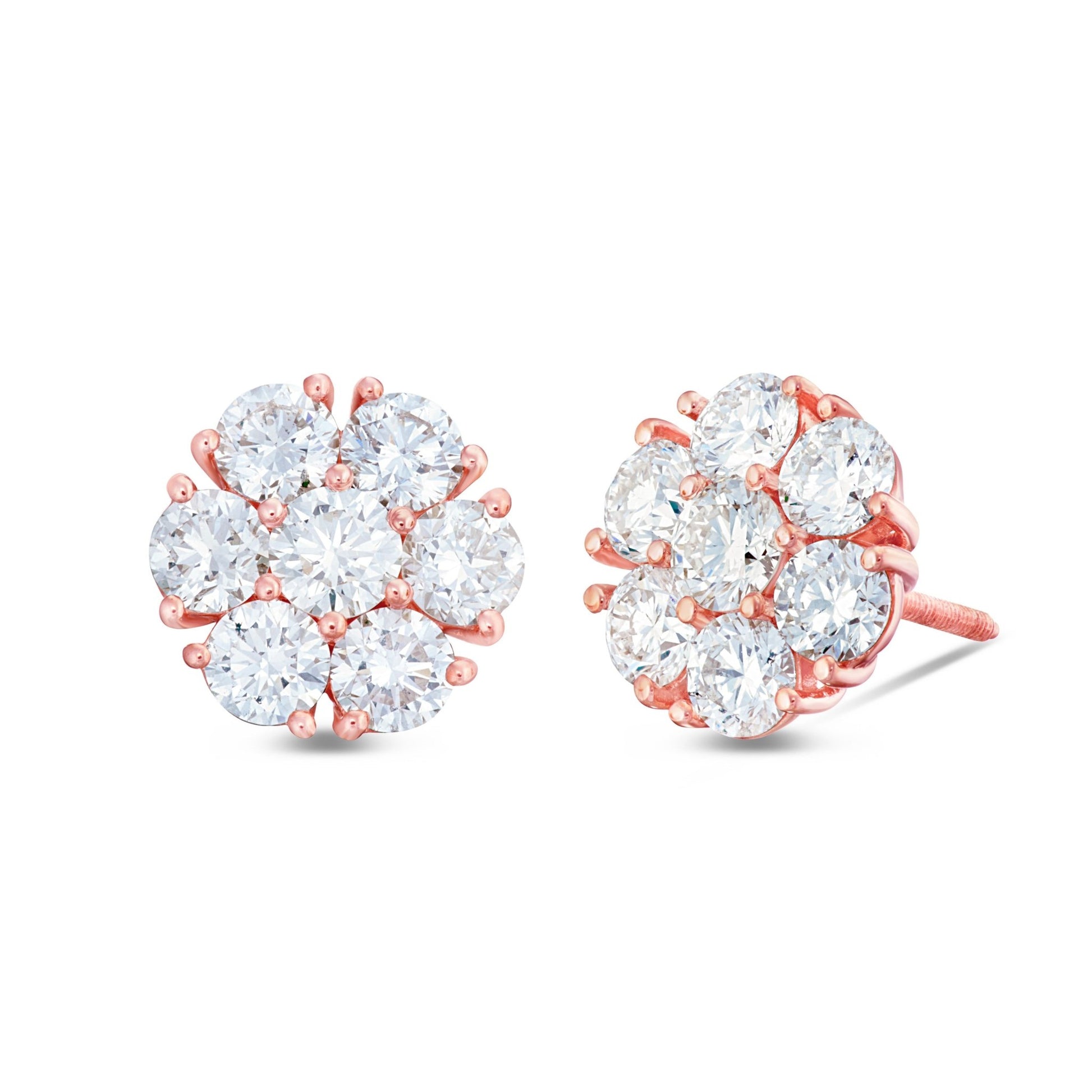 Shyne Collection 15pt Diamond Flower Studs - Shyne Jewelers Rose Gold Shyne Jewelers