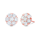 Shyne Collection 15pt Diamond Flower Studs - Shyne Jewelers Rose Gold Shyne Jewelers