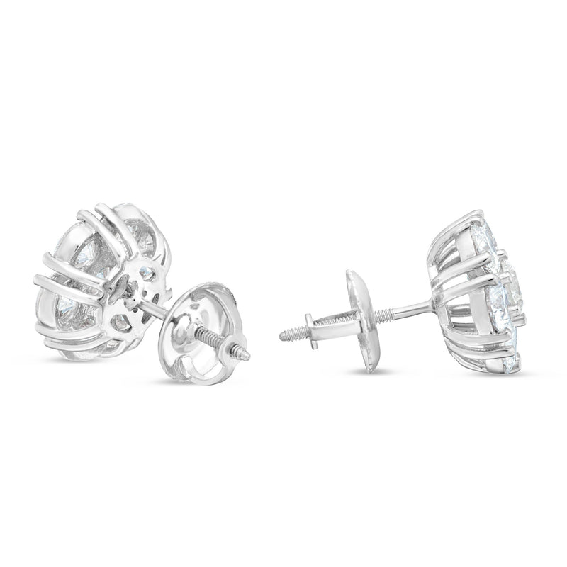 Shyne Collection 15pt Diamond Flower Studs - Shyne Jewelers White Gold Shyne Jewelers