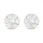 Shyne Collection 15pt Diamond Flower Studs - Shyne Jewelers Yellow Gold Shyne Jewelers