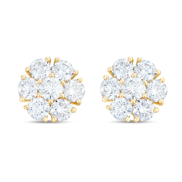 Shyne Collection 15pt Diamond Flower Studs - Shyne Jewelers Yellow Gold Shyne Jewelers